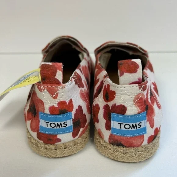 Toms NWT Deconstructed Alpargata Rope Poppy Watercolor Floral Loafer Flats / 7.5 - Picture 6 of 9